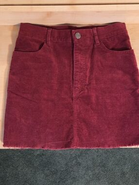 Forever 21 Wine Red Corduroy Mini Skirt